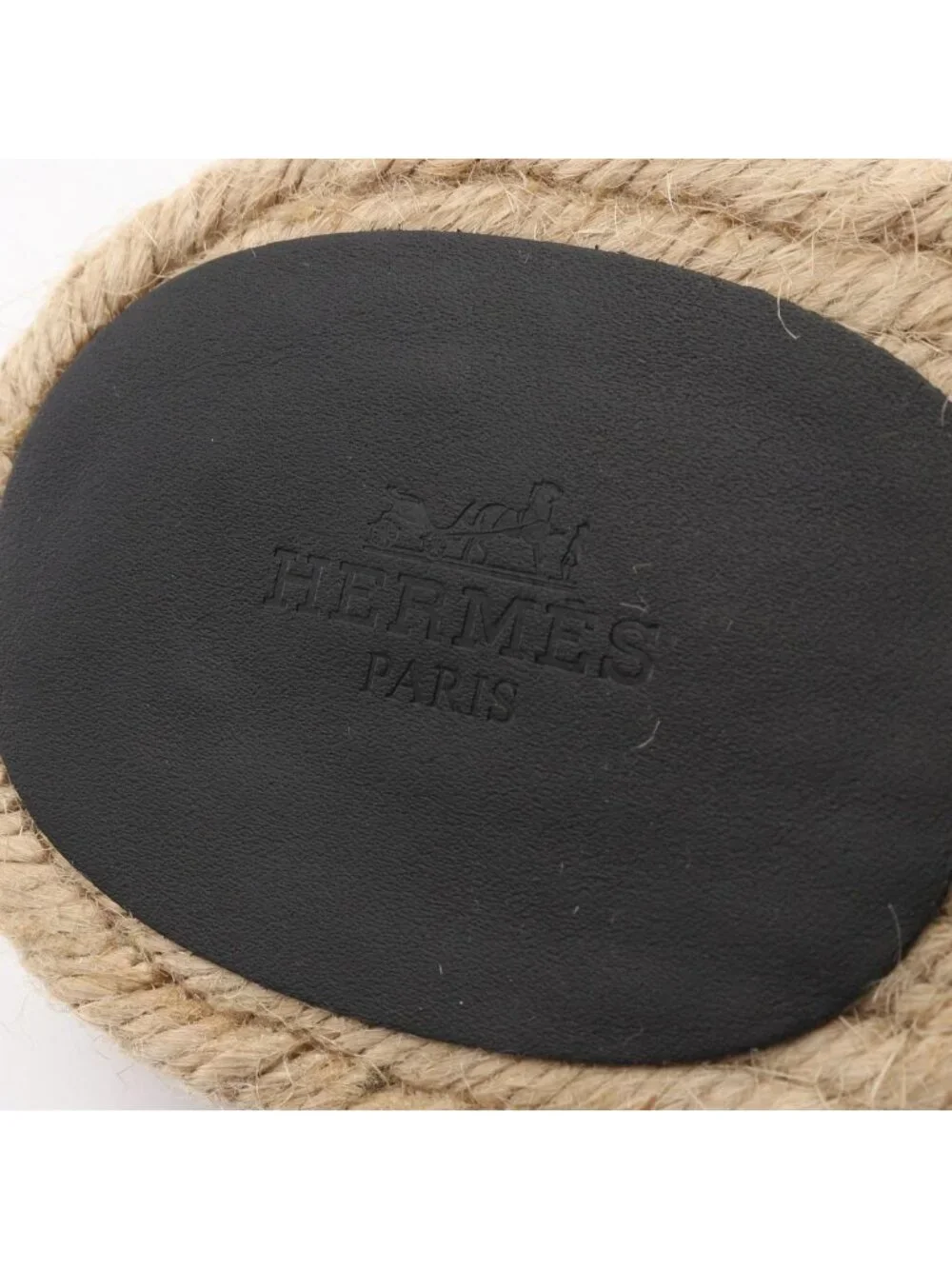 Hermes Sandals Antigua Leather Beige Black